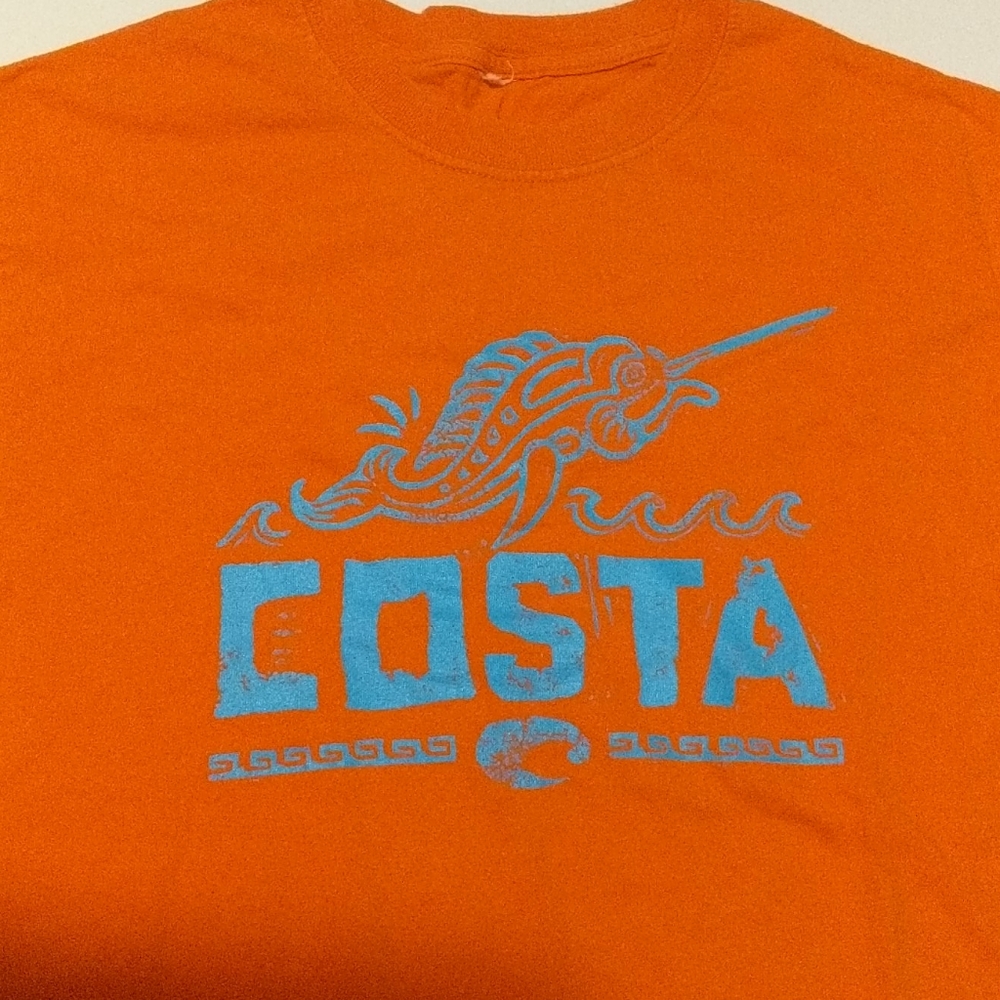 Men's size small Costa orange T-shirt